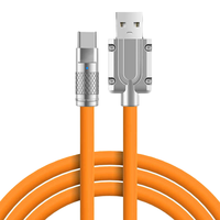 Cable de Datos USB C Tipo C de 120W y 6A con Carga Rápida, Cable con Blindaje Trenzado de Aleación de Zinc y Silicona Líquida para Teléfono, Laptop y Tablet