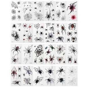Autocollants de tatouage d'araignée d'Halloween, effet 3D, imperméables, décorations temporaires pour le visage, pour les fêtes - Product Image 5