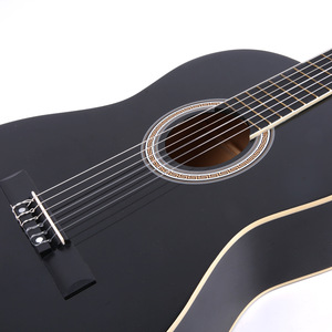 <span class=keywords><strong>Chitarra</strong></span> <span class=keywords><strong>Classica</strong></span> Artigianale in Legno di Tiglio, Strumento Musicale Nero da 39 Pollici - Product Image 6