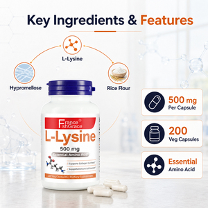 ผู้ผลิตอาหารเสริม OEM Shecome L-Lysine สารสกัดจากพืช ช่วยเสริมสร้างการสร้างคอลลาเจน สำหรับผู้ชายและผู้หญิง 200 แคปซูล L-Lysine - Product Image 3
