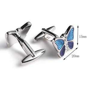 Gemelos de Alta Calidad con Diseño de Mariposa en Color Azul Oscuro para Traje de Hombre, Regalo Festivo - Product Image 4