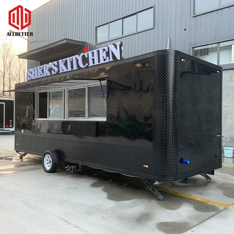 Custom Size Large Fast Food Carts Tacos Truck Mobile Restaurant Food Van Food Truck With Fully Equipped