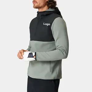 Mode OEM & ODM Low MOQ Kapuzen oberbekleidung Herren Outdoor Sport bekleidung Atmungsaktiver Mann Leichte Viertel Reiß verschluss jacke für Golf