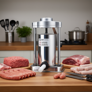 Embutidora manual de salchichas Vevor de 2L, vertical, de acero inoxidable 304, máquina procesadora de carne para uso doméstico y comercial. - Product Image 2