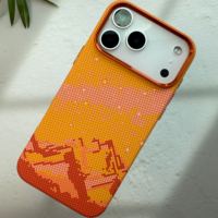 Coque de téléphone ultra-fine en alliage d'aluminium orange avec cadre d'objectif en fibre de carbone magnétique pour iPhone 17 Pro Max et iPhone 17 Air