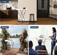 Vente en gros Table ronde blanche HDPE portable pour l'extérieur
