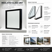 Vidrio Aislante Templado Low-E Directo de Fábrica, Relleno de Argón, Doble Acristalamiento, IGU para Ventanas de Invernadero, Puertas y Muros Cortina
