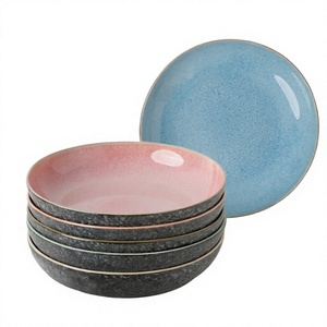 Assiette à sushi en porcelaine de style japonais, plat rond en céramique, multicolores, sous glaçure, pour servir - Product Image 3