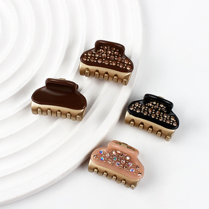Jinhe Nueva Versión <span class=keywords><strong>Vendome</strong></span> Pinzas para el Cabello de 3.2cm, Tamaño Pequeño, Pinza para el Cabello con Diamantes de Imitación Dorados, Accesorios para el Cabello de Acetato de Alta Calidad - Product Image 1
