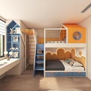 Cama Alta y Baja JINS, Cama Litera Tipo Casa de Árbol, Cama de Dos Niveles con Madera Real para Sala de Estar o Habitación <span class=keywords><strong>Infantil</strong></span> - Product Image 4