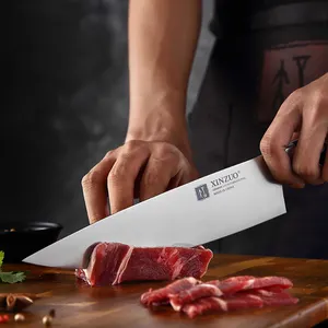 8 inç alman 1.4116 paslanmaz çelik mutfak şef bıçağı yüksek kalite kırmızı sandal ahşap kolu