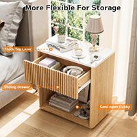 Cadre de lit convertible moderne en bois avec table de chevet intégrée, design en bois véritable pour mobilier de chambre