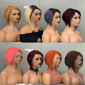 FH Cheap Price 13x1 Lace Frontal Human Hair Short <b>Wigs</b> Colored <b>Pixie</b> Cut Brazilian Human Hair <b>Wigs</b> - Product Image 2