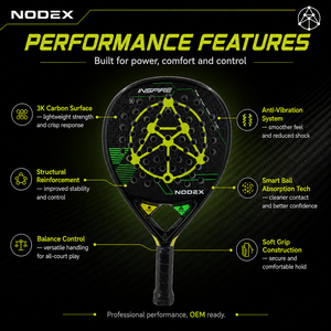 Raqueta de Pádel Profesional NODEX, Diseño en Forma de Lágrima, Fibra de Carbono P42 3K, Alta Calidad, Fabricación OEM - Product Image 3