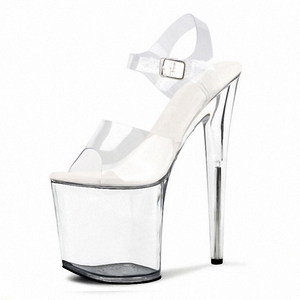 Sandales à plateforme en cristal de 8 pouces, modèle d'entraînement spécial, <span class=keywords><strong>talons</strong></span> hauts pour femme, mariage, boîte de nuit, chaussures de pole dance <span class=keywords><strong>transparentes</strong></span> de 20 cm - Product Image 2