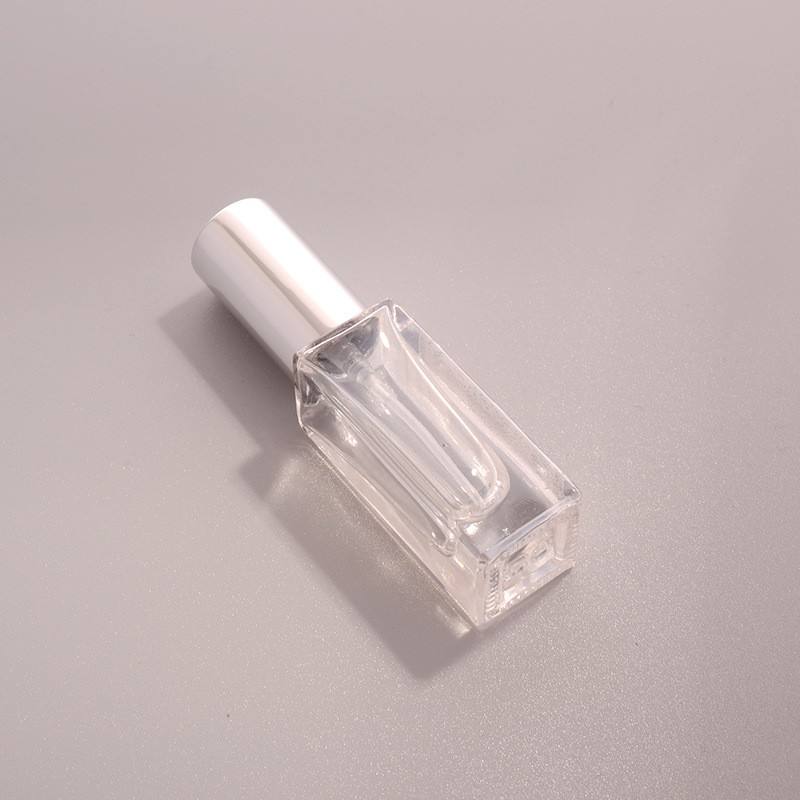 transparent bottle with silver lid