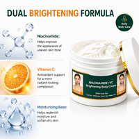 Crème hydratante éclaircissante pour le corps à la niacinamide et à la vitamine C, soin anti-gerçures pour les coudes, lotion éclaircissante pour les taches sombres de la peau du corps