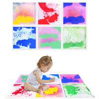 6 pièces de tuiles sensorielles colorées en ABS pour tout-petits, tapis sensoriels liquides, coins d'activités tactiles amusants, jouets éducatifs en forme de cercle