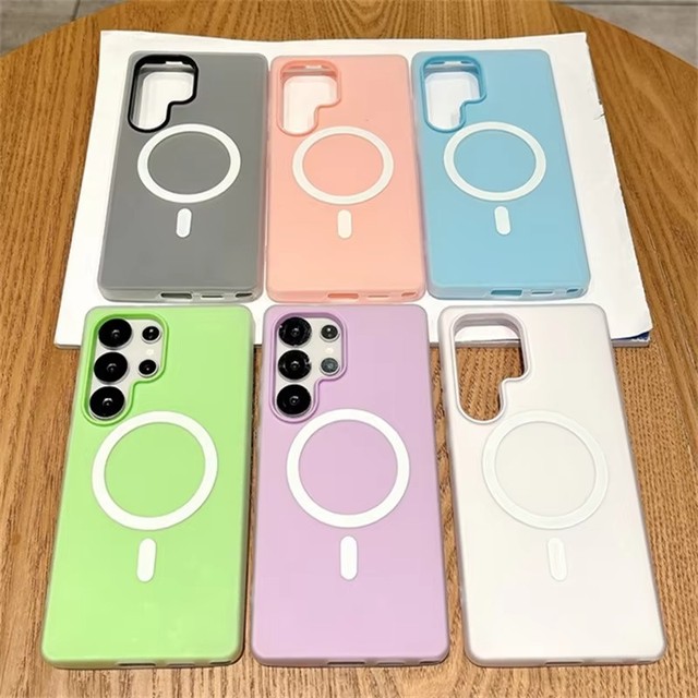 Summer Frosted 2 in 1 Magnetic Frame Mobile Phone case for Samsung 26 ultra S25 S24 FE Plus a Series Matte Shockproof Back Cover