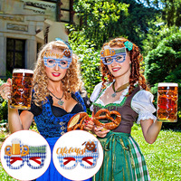 Lunettes de fête SOLPOP 2026 pour l'Oktoberfest allemand, accessoires amusants pour photomaton du festival de la bière bavaroise avec tasse à bretzel et motifs du drapeau allemand