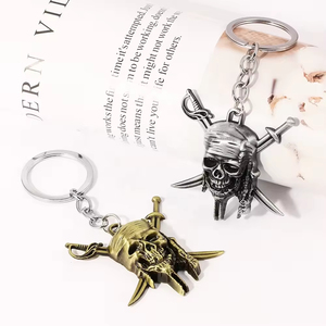 Llavero de Piratas del <span class=keywords><strong>Caribe</strong></span> con Forma de Esqueleto, Estilo Punk, Moneda Azteca Vintage, Colgante del Capitán Jack - Product Image 5
