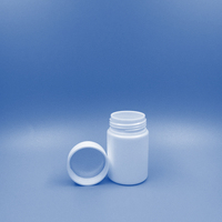 HOPECK 25-100ML Bouteille en PET blanche de qualité médicale écologique pour capsules, impression sérigraphique pour flacons vides, pilules, vitamines, avec bouchon à vis