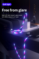 Câble USB 3-en-1 OEM avec conducteur en cuivre pur, lumière LED fluide, charge rapide pour téléphones portables, ordinateurs et utilisation multifonctionnelle