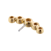 Broche de perçage sans fil en métal éternel, or 14K avec face avant, lunette CZ 5 ronde-ensemble de bijoux de perçage
