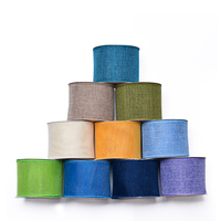 Ribest personnalisé imprimé noël filaire bord ruban grande guirlande de noël décor de chambre 2.5 pouces en gros