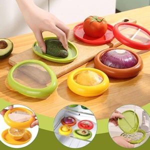 Venta al por mayor: Cubiertas de silicona reutilizables de 4 piezas para conservar alimentos, ideales para aguacate, tomate, cebolla, limón, frutas y verduras cortadas por la mitad. - Product Image 4
