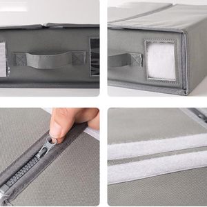 Wholesale Bed Sheet Storage Organizers Foldable Fabric Storage Containers with <b>Window</b> and Label OEM ODM Bulk Supply - Product Image 4