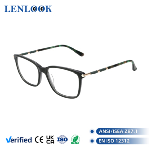 Montatura Ottica Unisex per Adulti Personalizzata, All'Ingrosso, di Lusso, Elegante, Resistente, Stile Retrò <span class=keywords><strong>Vintage</strong></span>, in Acetato con Lenti Trasparenti in PC - Product Image 1