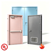Puerta de Acero Personalizada Contra Incendios de 2 Horas con Sello Intumescente de 4 Lados para Almacenes Industriales, Fábricas y Plantas