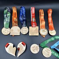 Médaille de sport en bois personnalisée en gros d'usine, écologique, gravée, pour la course de trail, avec ruban de cou – Récompense de course