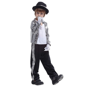 Costume Michael Jackson pour enfants, vêtements d'Halloween pour garçons, style hip-hop des années 80, performance sur scène, cosplay - Product Image 1