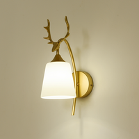 Nouvelles Appliques Murales LED Décoratives en Forme de Bois de Cerf, Design Industriel, Fer Doré et Noir, pour Chambre et Salon, à Intensité Variable