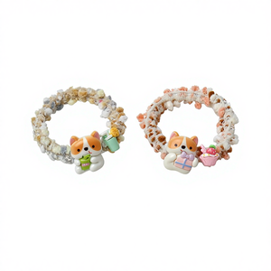 Coletero con diseño de cachorro Corgi peludo, lindo y dulce, estilo dibujos animados, para estudiantes, regalo para novia, accesorios para el cabello, nuevo estilo - Product Image 1