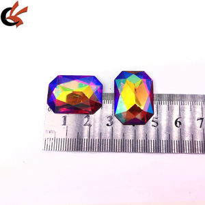 Pierre en résine octogonale rouge AB orange 18*25mm à dos plat, personnalisée, pour costumes de carnaval 2026 et vêtements de carnaval - Product Image 3