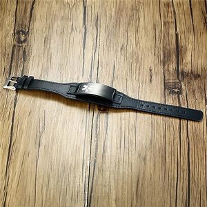 Men's Adjustable Stainless Steel & Genuine <b>Leather</b> <b>Bracelet</b> DIY Style Euro-American Design - Product Image 2