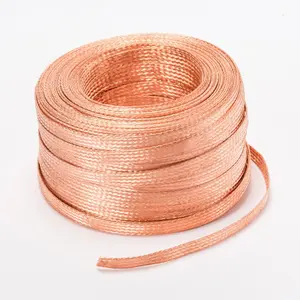 Flexible connection conductive Pure copper woven tape Tinned copper braided sleeving for transformers
