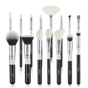 BEILI Custom Hight Quality Synthetic Hair Luxury Professional Black Makeup Brushes Set Private Label Cosmetic With Instruction