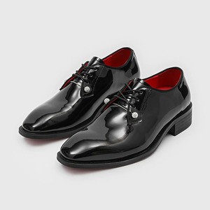 <span class=keywords><strong>Scarpe</strong></span> Eleganti da Uomo in Pelle Verniciata Nera, Fodera Rossa Lucida, Decorazioni in Cristallo, Oxford Formali <span class=keywords><strong>per</strong></span> Matrimoni e Feste - Product Image 1
