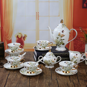 Vente en gros de tasses à café et soucoupes en porcelaine fine de style britannique élégant pour mariage, maison, restaurant - Product Image 5