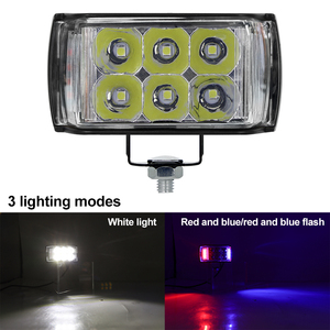 9-36V 3 pouces 3 Side Shooter Spot led lumière de travail blanc avec rouge <span class=keywords><strong>bleu</strong></span> clignotant phare LED barre lumineuse de travail pour camion - Product Image 5