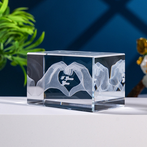 Heißer Verkauf billigste Valentinstag Muttertag Geschenke benutzer definierte Laser gravur 3D Hand Kristall Handwerk für Souvenir - Product Image 6