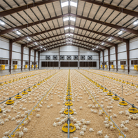 Bâtiment avicole préfabriqué en structure métallique, poulailler automatique à grande échelle, ferme d'élevage à ossature métallique pour poulets de chair et pondeuses