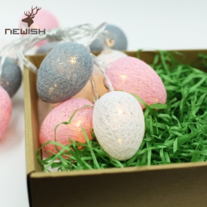 Newish pâques à piles <span class=keywords><strong>guirlande</strong></span> <span class=keywords><strong>lumineuse</strong></span> dia 4*6cm coton fil oeuf <span class=keywords><strong>guirlande</strong></span> <span class=keywords><strong>lumineuse</strong></span> avec 12L blanc chaud LED - Product Image 2