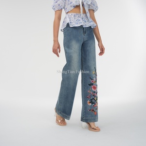 Chemises florales à volants personnalisées en gros, marque privée, best-seller, pour femmes, broderie ajourée, hauts en coton pour filles - Product Image 4