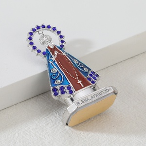 Đồ trang trí tôn giáo Mecrt, vật trang trí bàn làm việc, mạ vàng, hình Đức Mẹ Aparecida, ghim Đức Mẹ Aparecida, Đức Mẹ Aparecida - Product Image 6