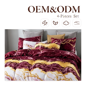 Modern Floral Eco-Friendly 4-Piece Comforter Set with <strong>Matching</strong> <strong>Curtains</strong> <strong>and</strong> <strong>Bedding</strong> Sheets for Winter Bedroom - Product Image 1